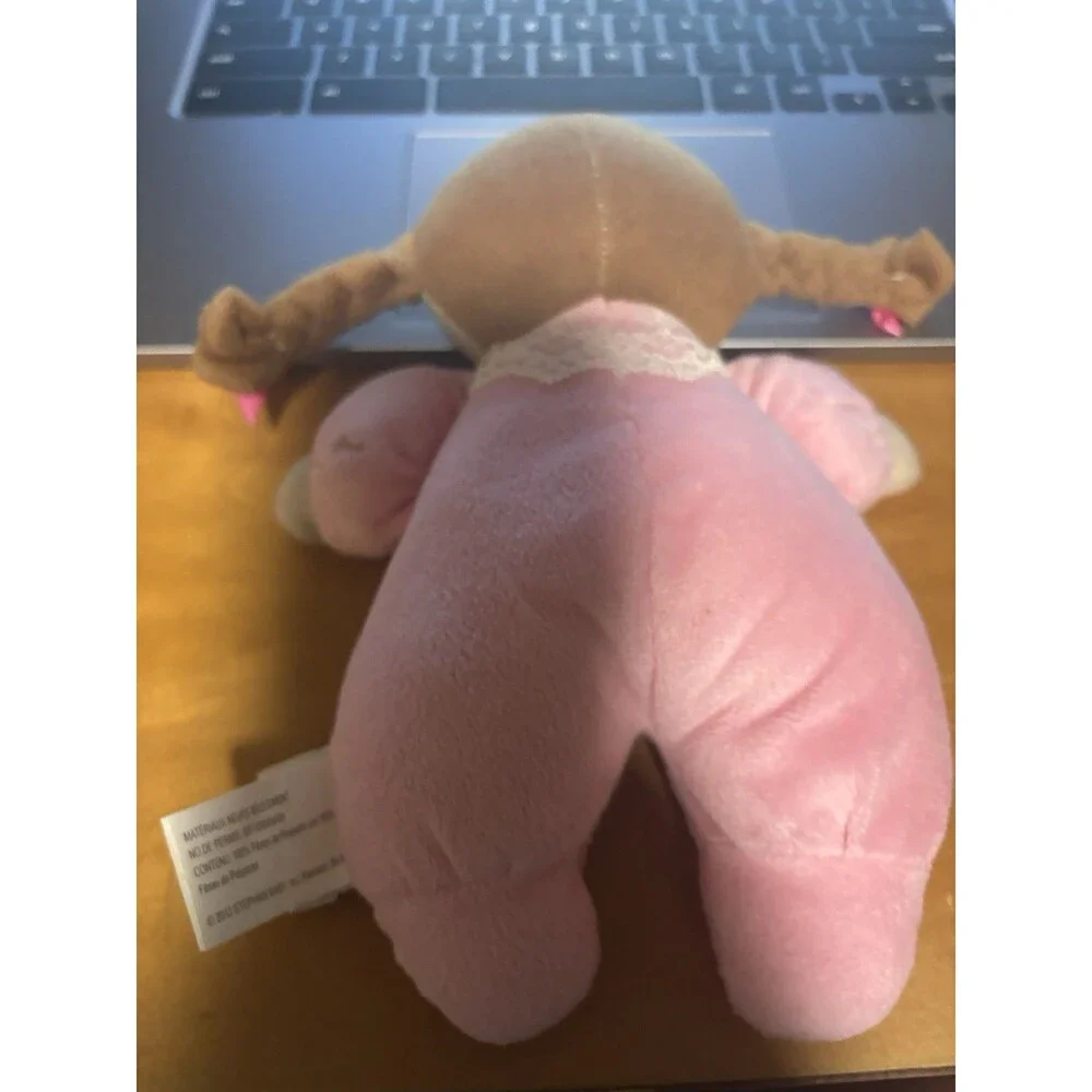 Stephan Baby 8” My First Doll Lovey Pink Brown Hair Rattle